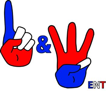 1 & 3 finger slant logo HaitianFlagColors